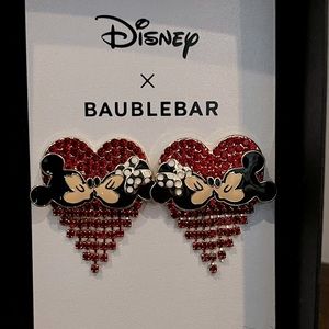 Adorable NEW Disney’s popular Baublebar earrings features Mickey and Minnie kiss